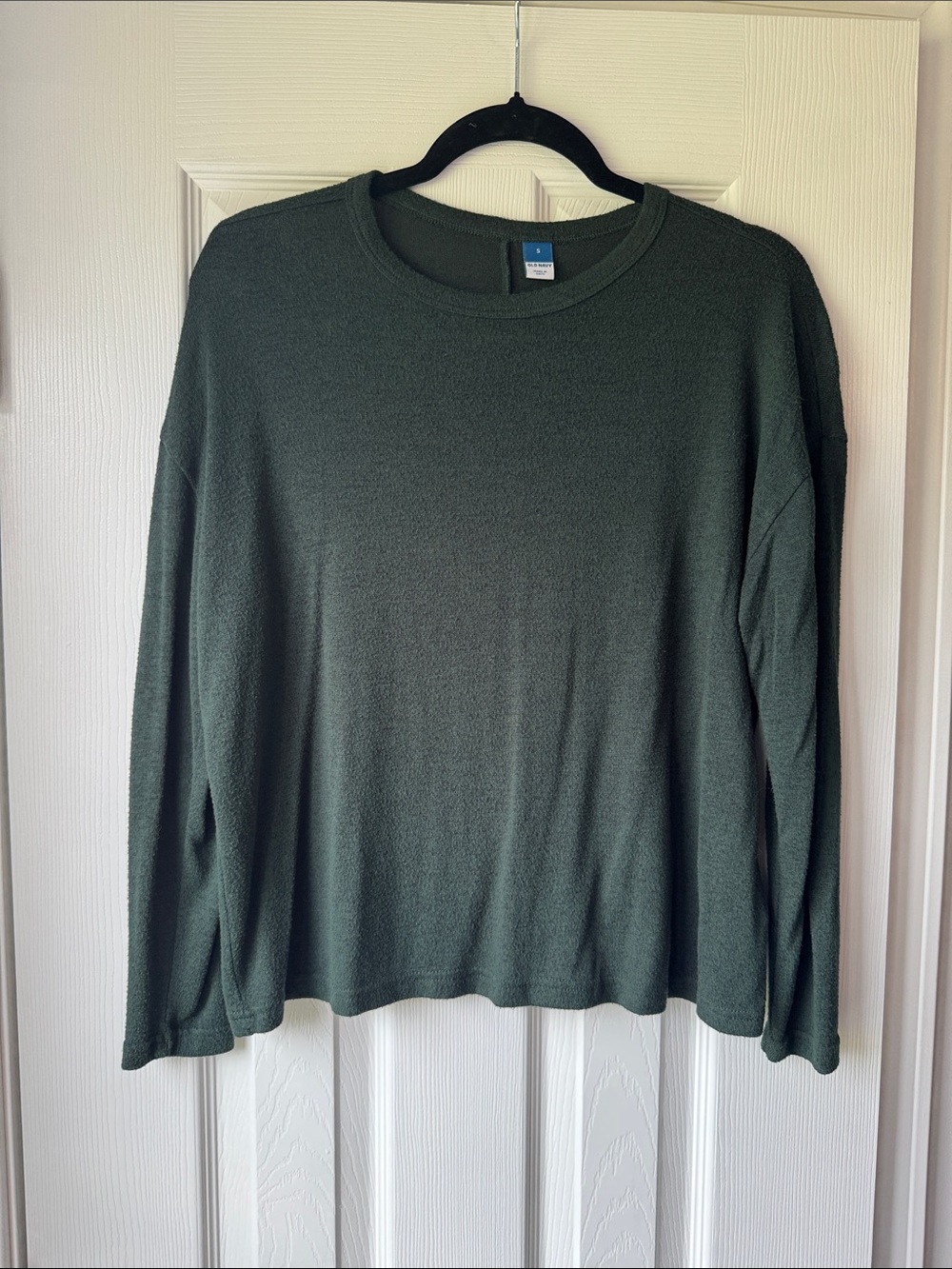 Old Navy Forest Green Crewneck Long Sleeve Top Drop Shoulder